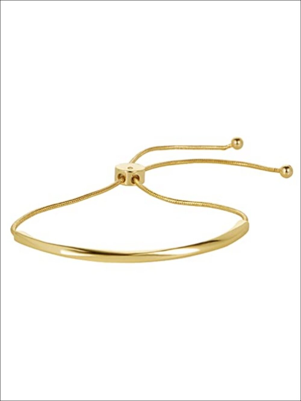 14K Gold Plated Adjustable Slider Bangle Bracelet Twisted Bar